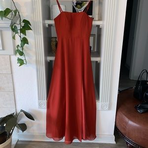 JJ’s House A-line Square Floor-Length Chiffon Bridesmaid Dress